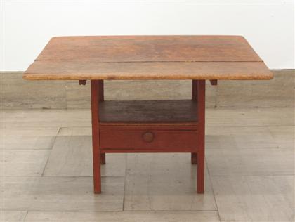 Red painted hutch table    19th
