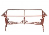 RED-PAINTED IRON TABLE BASEwit