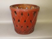 RED PAINTED ORCHARD BASKETca.