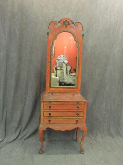 Red Painted Queen Anne Style