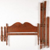 RED PAINTED ROPE BED, EARLY 19