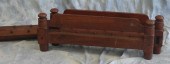 Red painted trundle bed, rails