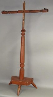 RED PAINTED WOODEN TWO ARM CAN