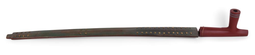 RED PIPESTONE BOWL PIPE, MID-19TH