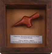 RED PIPESTONE SMOKING PIPE IN