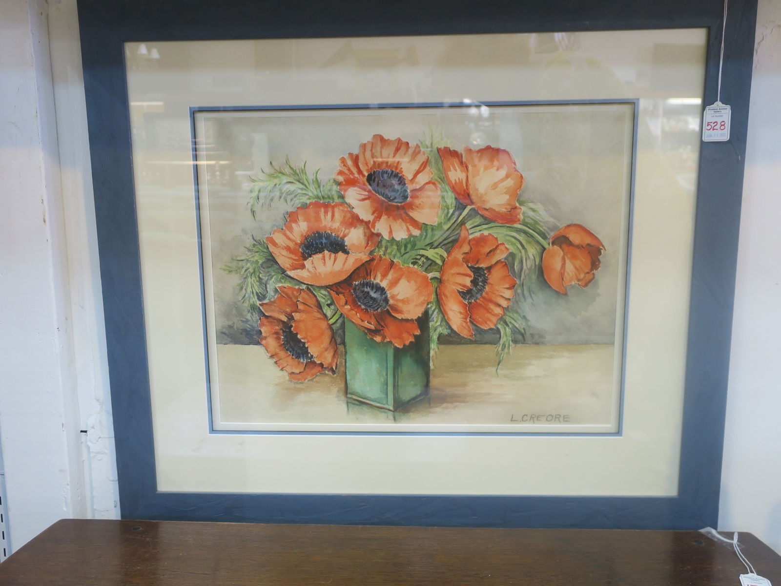 RED POPPIES WATERCOLOR SIGNED