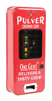RED PULLVER TAB GUM VENDING MA