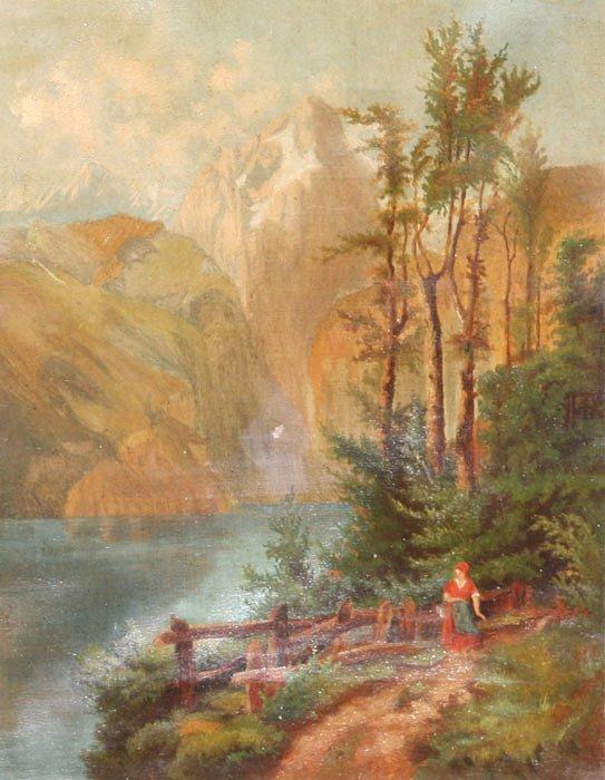 RED RIDING HOOD PAINTING CIRCA