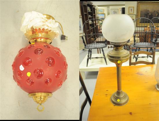 Red round bullseye hanging lamp 