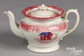 RED SPATTER SHED TEAPOTRed spa