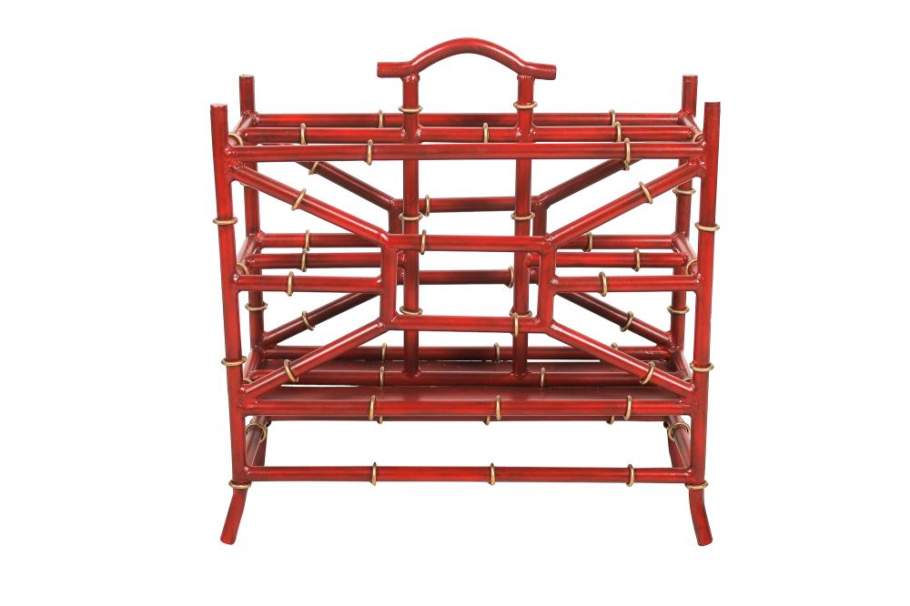 RED TOLE MAGAZINE STAND19 inches