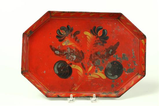 RED TOLE TRAY.  American  2nd