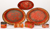 RED TOLEWARE, 19TH C.<br>Red t