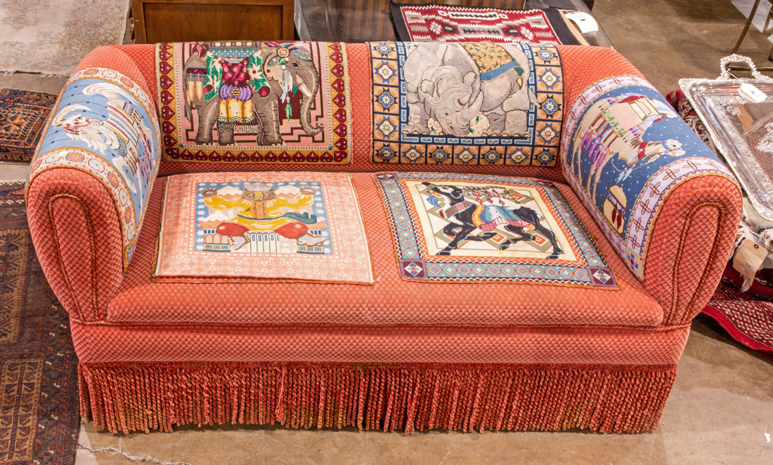 RED UPHOLSTERED SOFA Red
