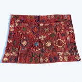 RED UZBEKI EMBROIDERED CARPET