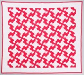 RED & WHITE DRUNKARD'S PATH QU