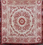 RED & WHITE JACQUARD WOVEN COV