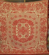 RED & WHITE JACQUARD WOVEN COV