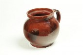 REDWARE BEAN POT.  American  1