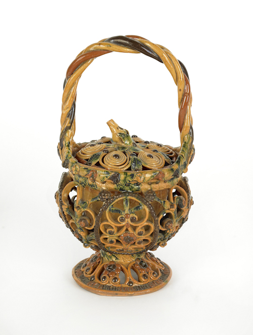 Redware bride's basket 19th c.