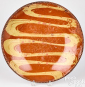 REDWARE CHARGER, 19TH C.<br>Pe