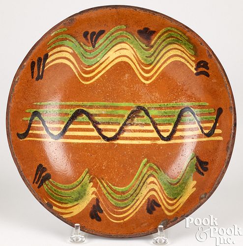 REDWARE CHARGER, 19TH C.Redware