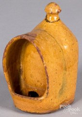 REDWARE FEEDER, 19TH C.Redware