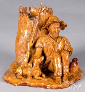 REDWARE FIGURAL GROUP, 20TH C.