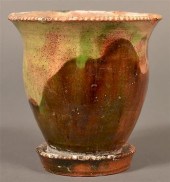REDWARE FLOWER POT ATTRIBUTED
