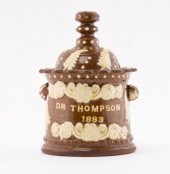 REDWARE HUMIDOR, ENGLISH, 1883