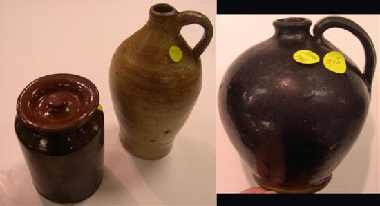 Redware jar  5 3/4'' h.  chips on