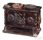 REDWARE MANGANESE GLAZED MINIA