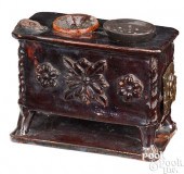 REDWARE MANGANESE GLAZED MINIA