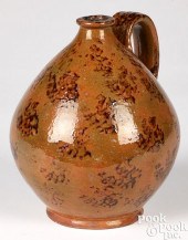 REDWARE OVOID JUG, 19TH C.Redw