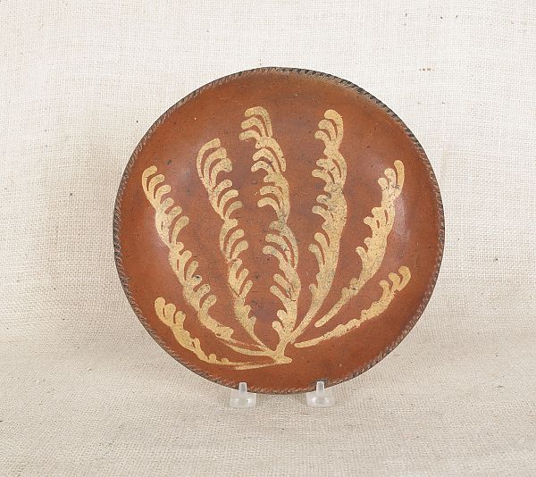 Redware pie plate 19th c. with