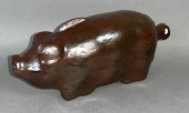 REDWARE PIG FLASK CA. 1890; AL
