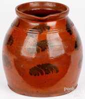 REDWARE PITCHER, 19TH C., PROB
