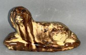 REDWARE RECUMBENT DOG FIGURINE