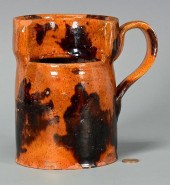REDWARE SHAVING MUG W/ MANGANE