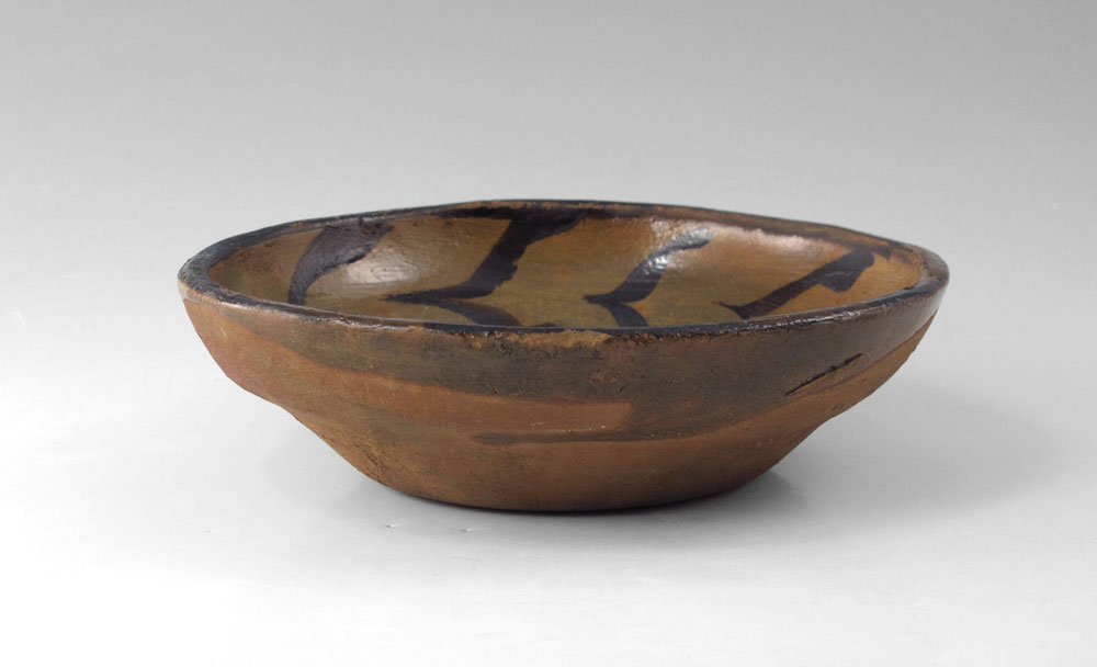 REDWARE SLIP DECORATED GLAZED BOWL: