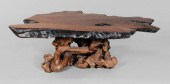 Redwood Slab-Form Coffee Table
