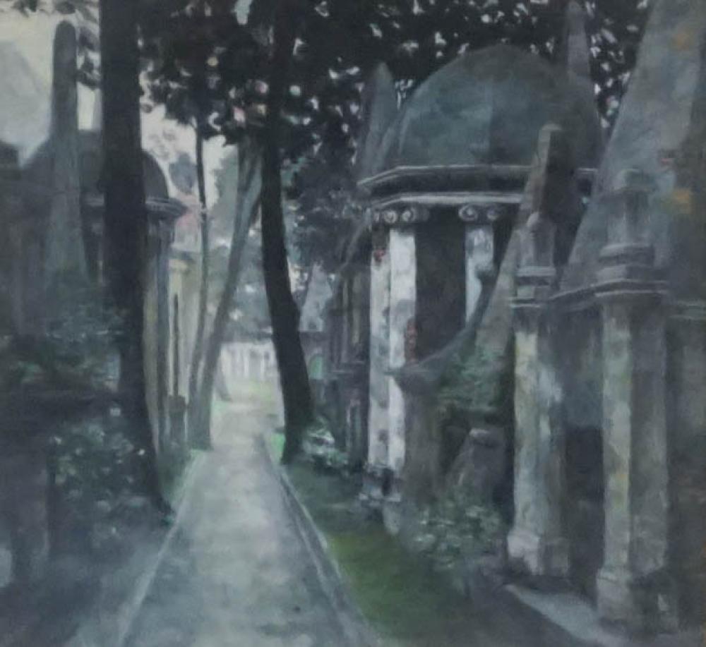 REED, CEMETERY VIEW, OIL ON
