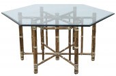 REEDED BAMBOO AND GLASS TOP BR