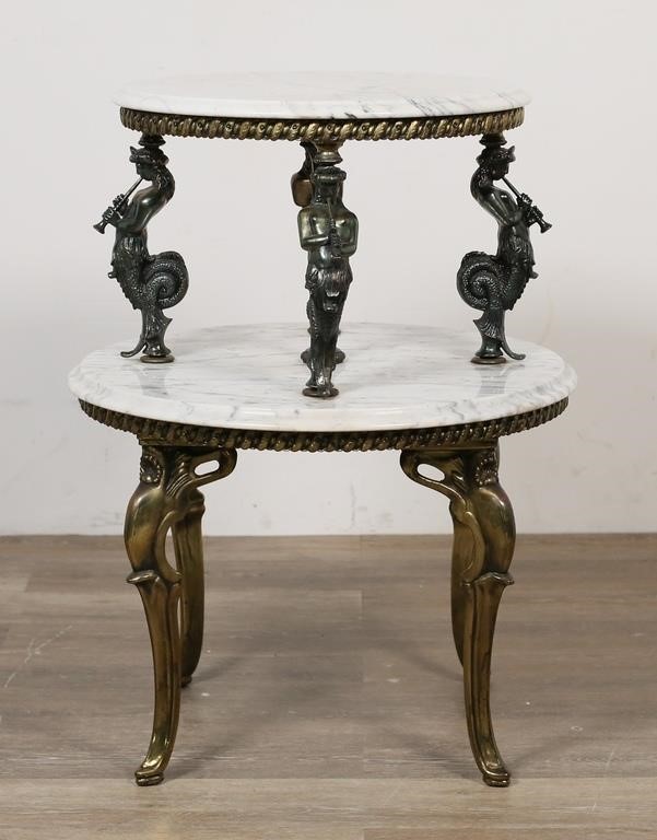 REGENCE STYLE FIGURAL MARBLE TOP