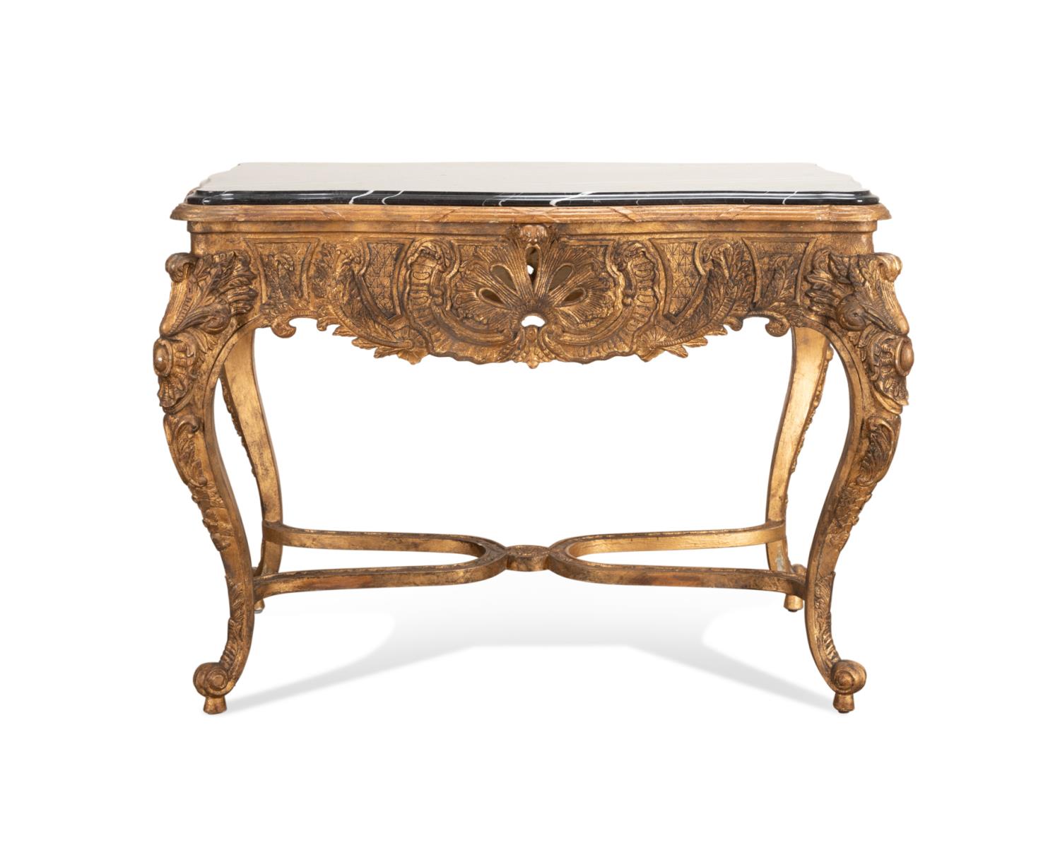 REGENCE STYLE MARBLE TOP GILTWOOD