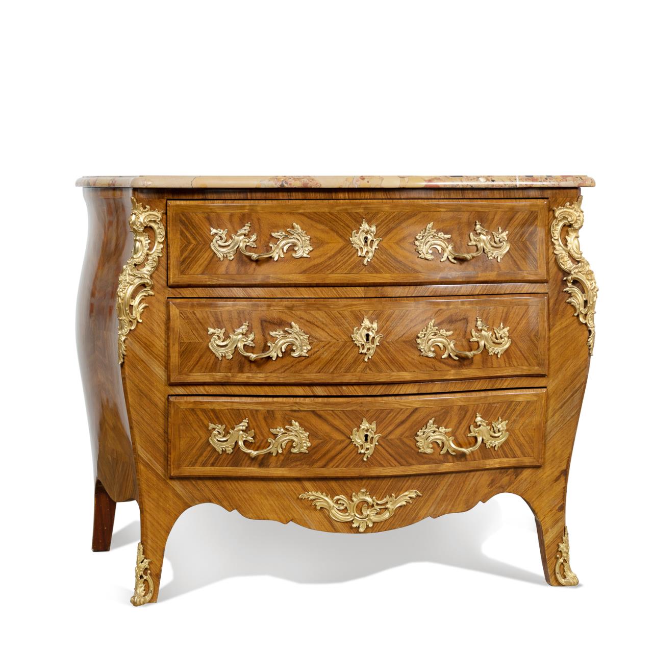 REGENCE-STYLE THREE-DRAWER MARBLE