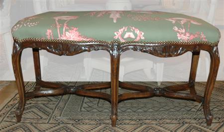 Regence Style Walnut Bench 