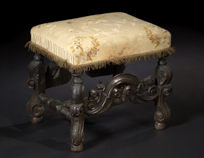 Regence-Style Walnut Stool, 