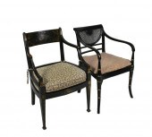 REGENCY BLACK JAPANNED ARMCHAI