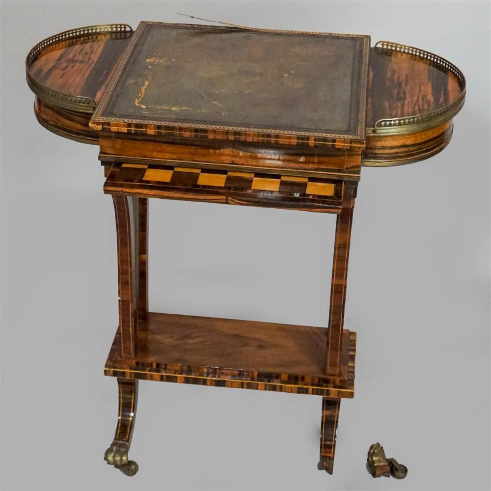REGENCY BRASS AND EXOTIC WOOD